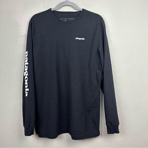 Patagonia Men’s Long Sleeve Text Logo Black Size Large